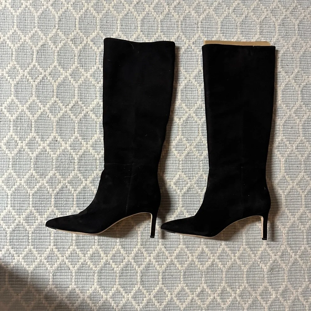 Veronica Beard Black suede Knee-High Women's Boots - Picture 3 of 9